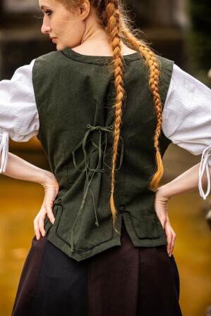 Bodice vest with embroidery "Selma" Green S