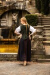 Bodice vest with embroidery "Selma" Green S