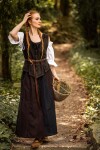Bodice vest with embroidery "Selma" Dark brown S