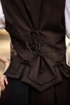 Bodice vest with embroidery "Selma" Dark brown S