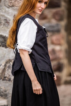 Miederweste mit Stickerei "Selma" Schwarz XXL