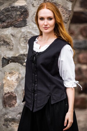 Bodice vest with embroidery "Selma" Black L