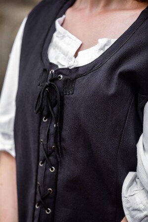 Bodice vest with embroidery "Selma" Black S