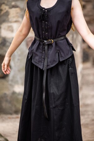 Bodice vest with embroidery "Selma" Black S