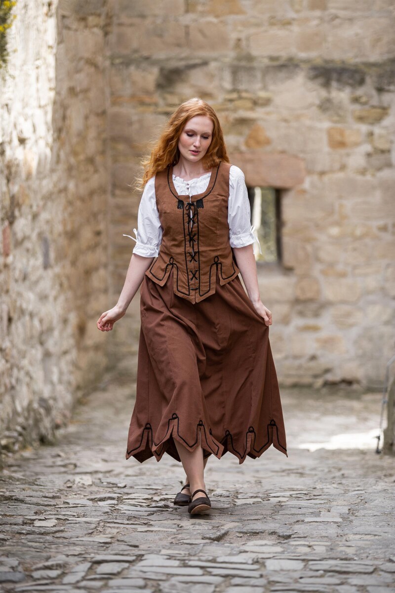 Gilet de corsage avec broderie "Selma" Marron taba