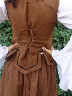 Miederweste mit Stickerei "Selma" Tabakbraun S