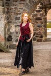 Bodice vest with embroidery "Selma" Red XL