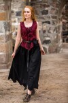 Bodice vest with embroidery "Selma" Red XL