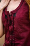 Bodice vest with embroidery "Selma" Red L