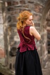 Bodice vest with embroidery "Selma" Red L