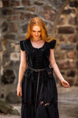 Gilet in velluto "Adrienne" Nero S