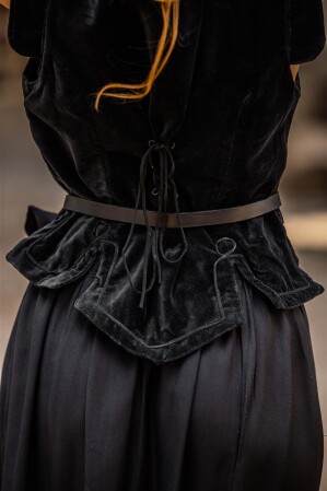 Gilet in velluto "Adrienne" Nero S