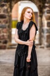Gilet in velluto "Adrienne" Nero S