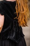 Gilet in velluto "Adrienne" Nero S
