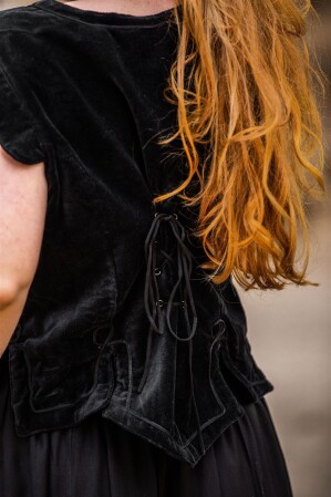 Samt-Miederweste "Adrienne" Schwarz XXL