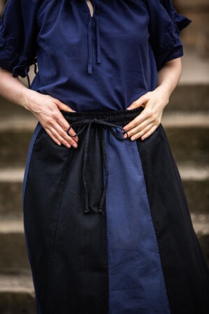 Jupe médiévale "Dana" Noir/Bleu XXL