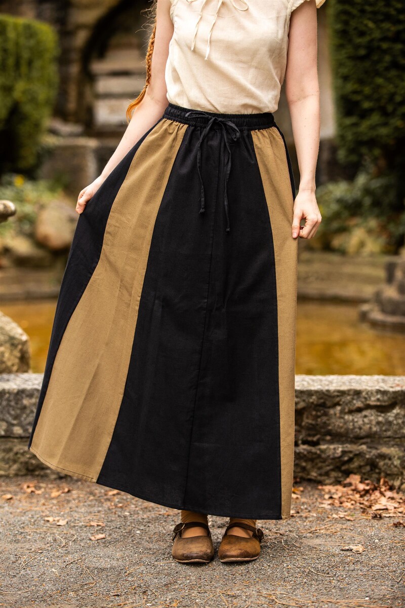 Mittelalterrock "Dana" Schwarz/Hellbraun XXXL
