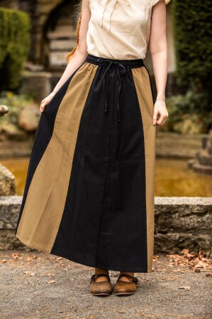 Falda medieval "Dana" Negro/Marrón claro XXXL