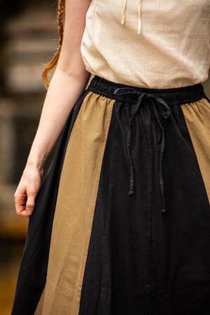 Falda medieval "Dana" Negro/Marrón claro XXXL
