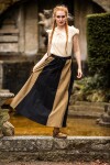 Falda medieval "Dana" Negro/Marrón claro XXXL