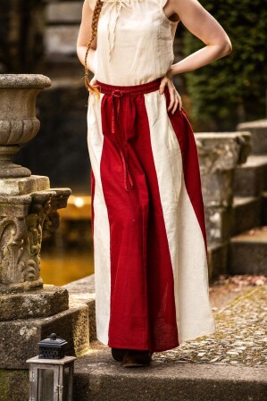 Falda medieval "Dana" Roja/Natural S/M