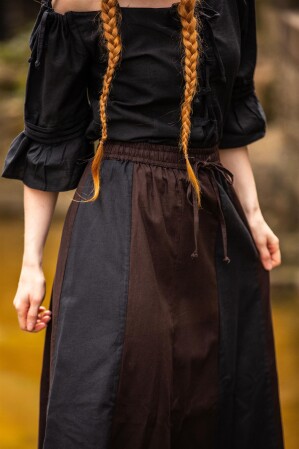 Gonna medievale "Dana" Marrone scuro/Nero XXXL