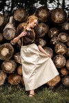 Falda medieval de algodón pesado "Smilla" Natural XXXL