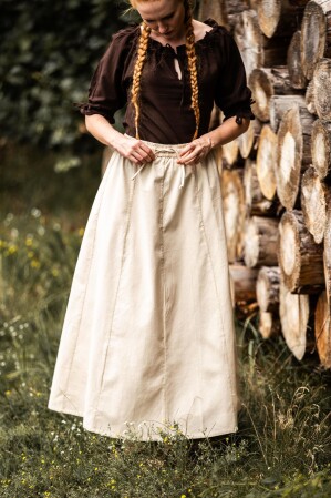Gonna medievale in cotone pesante "Smilla" Naturale S/M