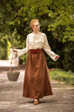 Medieval skirt of heavy cotton "Smilla" Tobacco colours XXXL