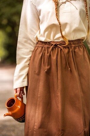 Medieval skirt of heavy cotton "Smilla" Tobacco colours XXXL