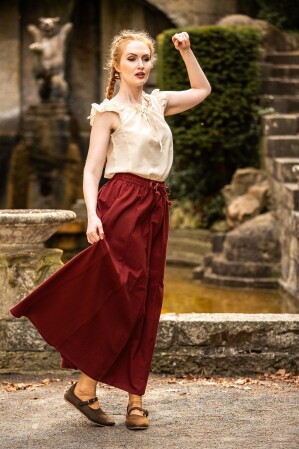 Gonna medievale in cotone pesante "Smilla" Rosso S/M