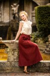 Gonna medievale in cotone pesante "Smilla" Rosso S/M