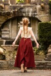Gonna medievale in cotone pesante "Smilla" Rosso S/M