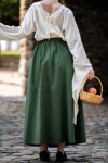 Falda medieval de algodón pesado "Smilla" Verde XXXL