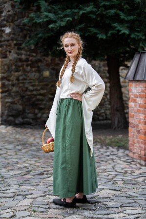 Jupe médiévale en coton épais "Smilla" Vert L/XL
