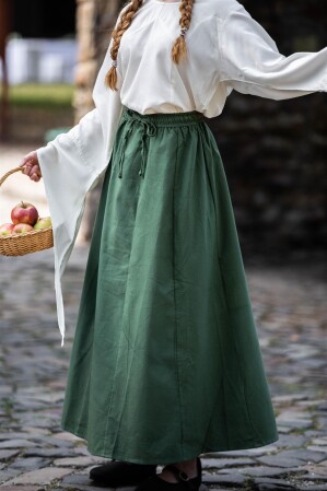 Falda medieval de algodón pesado "Smilla" Verde S/M