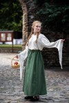 Falda medieval de algodón pesado "Smilla" Verde S/M