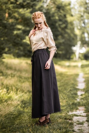 Falda medieval de algodón grueso "Smilla" Marrón oscuro L/XL