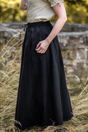 Falda medieval de algodón pesado "Smilla" Negro XXXL