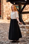 Gonna medievale in cotone pesante "Smilla" Nero S/M
