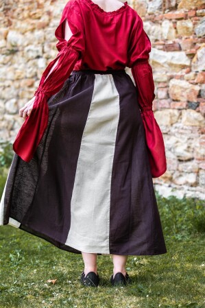 Medieval skirt "Dana" Dark brown/Natural L/XL