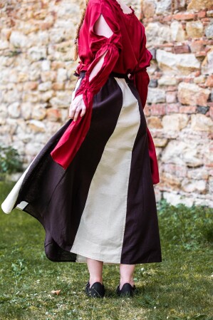 Medieval skirt "Dana" Dark brown/Natural S/M