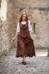 Falda medieval con bordado "Svenja" Marrón tabaco L/XL