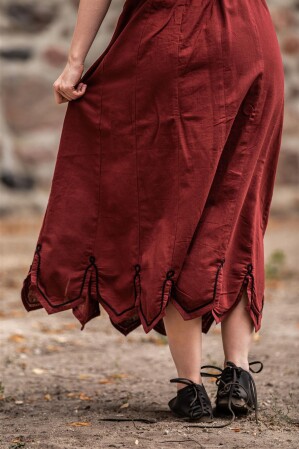 Jupe médiévale avec broderie "Svenja" Rouge S/M