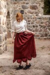 Jupe médiévale avec broderie "Svenja" Rouge S/M