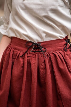 Gonna medievale con ricamo "Svenja" Rosso L/XL