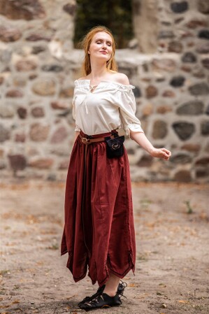 Gonna medievale con ricamo "Svenja" Rosso L/XL
