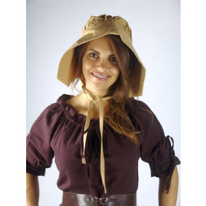 Medieval bonnet "Claire" honey brown