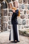 Falda medieval "Dana" Negro/Natural L/XL