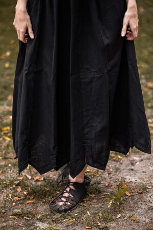 Jupe médiévale avec broderie "Svenja" Noir S/M